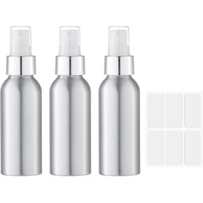 زجاجة رذاذ صغيرة للسفر من ليساباك - بخاخ فارغ من الألومنيوم خفيف الوزن 3.4 أونصة - رذاذ صغير الحجم للزيوت العطرية - مستر الوجه لمستحضرات التجميل السائلة معتمدة من إدارة أمن المواصلات الأمريكية (3 عبوات) in Kuwait