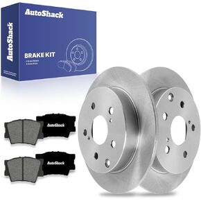 دوارات الفرامل الصلبة الخلفية من AutoShack + وسادات سيراميك 6 قطع بديلة لطقم الفرامل 2006-2018 Toyota RAV4 2010-2012 Lexus HS250h 11.06 بوصة (281 مم) in Kuwait