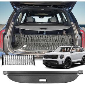 غطاء كارجو لملحقات كيا تيلورايد 2020-2025، (مظهر من ألياف الكربون) غطاء صندوق السيارة قابل للسحب مناسب لملحقات 2020-2023 2024 كيا تيلورايد 2025 غطاء درع أمان للأمتعة الخصوصية in Kuwait