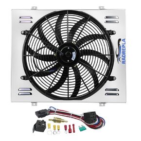 CU571 Aluminum Radiator Shroud Fan for Chevy Nova Chevelle Camaro Caprice El Camino Impala for Pontiac Firebird/Oldsmobile Cutlass/Buick Regal Electric Fan 1x16 Fan Thermostat Relay Kit in Kuwait