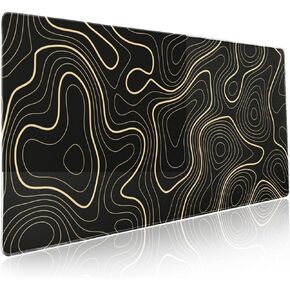 Black Aesthetic Vintage Botanical Gaming Mouse Pad XL Cute Forest Green Plant Nature Floral Extended Large Mat Big Non-Slip Stitched Edge Long Mousepad for Office Computer,31.5×11.8 Inch in Kuwait