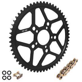 58 ضرس أسنان مع وصلات سلسلة لـ Surron، ضرس سلسلة CNC 58T 7075 ألومنيوم متوافق مع Segway X160 X260 Sur Ron Light Bee X - أسود in Kuwait