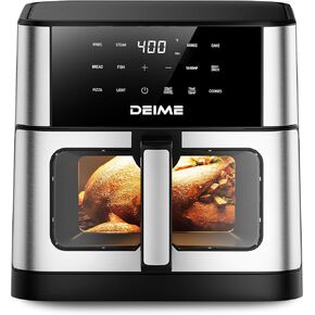 Die Air Fryer 10.2 QT Oilless 1700W سعة كبيرة من المقاطع الطهي الهوائية مع 10 مسبقًا مسبقًا ، نافذة طيار كبيرة للعائلات ، سلة غير لاصقة ، شملت الوصفة in Kuwait
