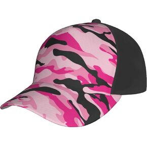 قبعة بيسبول مموهة باللون الوردي للنساء والرجال، قبعة بيسبول قابلة للتعديل، قبعة الأب المغسولة للصيف in Kuwait