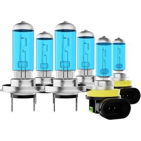 Headlight Bulbs Fit For Volkswagen Jetta 2007-2019,H7 H7 High Low Beam Combo,Super Bright 5500K White Light High Performance Halogen Light Bulbs,4PCS in Kuwait