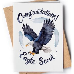 Eagle Scout Card - Boy Scout BSA Achievement Greeting Card - Congrats for Court of Honor Ceremony, National Eagle Scout Day or Graduation - Congratulations on Earning Rank Scouts BSA - NUM 298 in Kuwait