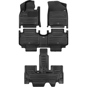 TuxMat - for Kia Carnival Hybrid 7-Seater 2025-2026 Models - Custom Car Mats - Custom Car Mats - Maximum Coverage, All Weather, Laser Measured - This Full Set Includes 1st, 2nd and 3rd Rows in Kuwait