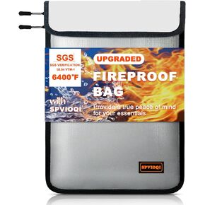 حقيبة مستندات مقاومة للحريق بدرجة حرارة 6400 درجة فهرنهايت، حقيبة نقود مطورة مقاومة للحريق للنقود. سحاب/شريط عاكس، حقيبة مزدوجة، 18 طبقة من المواد العازلة للحرارة، مظروف مقاوم للحريق مقاوم للماء للمستندات in Kuwait