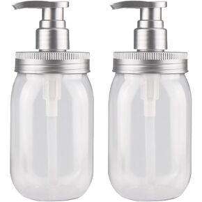 موزع صابون من كيولي 16oz، عبوتان من موزع زجاجات مضخة بلاستيكية، حاوية واسعة الفم قابلة لإعادة الملء على طراز الحمام/المطبخ للشامبو والبلسم وغسول الجسم واللوشن وصابون اليد وصابون الأطباق in Kuwait