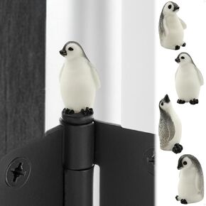 Baby Penguin Hinge Heads Decorative Topper Set of 4 - Animal Hinge Head Home Decoration - Magnetic Hinge Head Toppers for Door Decor in Kuwait