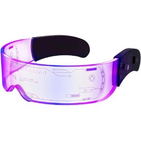 نظارات LED تضيء: [7 ألوان و4 أوضاع] نظارات Cyberpunk المستقبلية المضيئة للتأثيرات التنكرية Rave Cyber ​​Lightup Goggles (تقنية عالية) in Kuwait