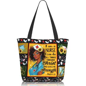 Tote Bag for Women Reusable Shopping Tote Bag Zippered Inspirational Scripture Shoulder Bags in Saudi Arabia
