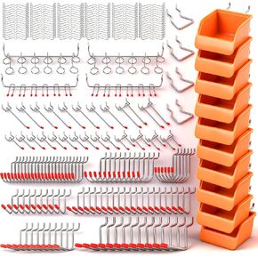 HORUSDY 238-Piece Pegboard Hooks Assortment, Pegboard Accessories with Pegboard Bins for Organizing Various Tools in Saudi Arabia