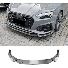 الشفة الأمامية متوافقة مع Audi A5 Sline S5 8W6 2021-2024 Air Dam المصد الأمامي المفسد حامي الشفاه الفاصل السفلي للذقن، طقم الجسم الناشر، 3 قطع / مجموعة أسود لامع in Kuwait