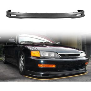 Front Bumper Lip Spoiler Compatible with 1996-1997 Honda Accord 4CYL, PU Unpainted Black Mugen Style Add-on Front Splitter Air Dam Chin Protector in Kuwait