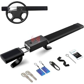 TIPHOPE 4 in 1 Smart Steering Wheel Lock with Digital Keypad,NFC,Card & Keys Unlocking,Adjustable Anti Theft Locking Device with Incorrect Entry Alarm & Anti-Tamper Alarm&Window Breaker for Car Truck in Kuwait