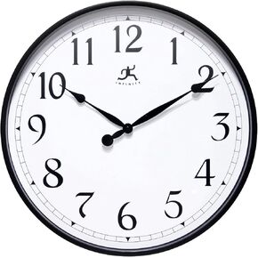 Infinity Instruments Officium 18 inch Plain Office Wall Clock Business Easy to Read Battery Operated (Black) in Kuwait