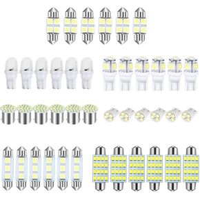 42 Pack Car Interior Lights LED Bulb Kit, 31mm/ 36mm/ 41mm/ T10/ 1157 LED Festoon Bulbs Dome Light Replacement Bulbs for Car Dome Courtesy Map Door License Plate Lights (White) in Kuwait