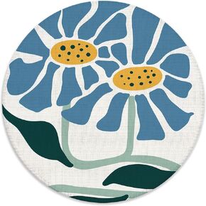 Boho Abstract Blue Floral Mouse Pad for Desk, Modern Abstract Flower Botanical Mousepad for Work Wireless Mouse Computers Laptop Desk Accessories, 7.9x7.9 Inch in Saudi Arabia