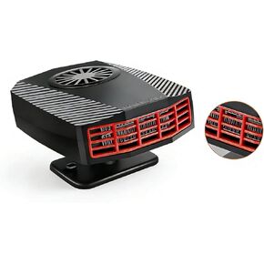 Car Heater,12V Fast Heating and Cooling Fan Portable Windshield Defogger and Defroster Plug into Cigarette Lighter for Car RV SUV (Black) in Kuwait