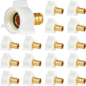 1/2 Inch PEX Threaded Swivel Adapter 1/2 Inch PEX Fittings x 1/2 Inch Female Brass Crimp Fittings PEX Fittings PEX Swivel Adapter Brass Plumbing Fittings for PEX Tubes(20) in Saudi Arabia