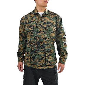 BACKBONE Mens Army Military Battle Dress Uniform BDU Shirt Camo Top Jacket (Woodland Digital - RipStop,Size 2XL), XX-Large in Kuwait