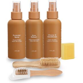 Suede Care Kit, Deep Cleaning Shoe Cleaner with Water and Stain Repellent Spray | Professional Grade Suede Brush & Eraser Set for Restoring Nubuck, Sheepskin Shoes and Boots in Kuwait