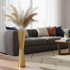 Black Star Floor Vase, 27.5" Tall Modern Tapered Vases for Pampas Grass, Feathers, Dried Flowers, Large Home Decor Tall Vase for Living Room, Bedroom, Entryway – Sculptural Resin Centerpiece in Kuwait