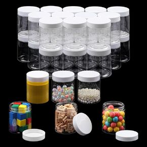 47 Packs 8 oz Plastic Jars with Black Lids, 8 oz Cosmetic Containers jars with Wide-Mouth for beads, rhinestones, sequins Cosmetics, Lotion, Cream, Ointments and More by KUKLIPJIM. (Brown) in Saudi Arabia