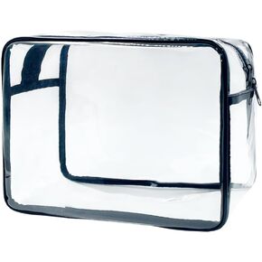 Clear Toiletry Bag, PVC Makeup Bag for Women, Spacious Transparent Cosmetic & Toiletry Pouch，Large Transparent Makeup Pouch for Travel (Clear) in Kuwait