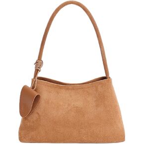 Trendy Faux Suede Top Handle Bag for Women 2025 Large Capacity Hobo Shoulder Bag Minimalist Office Commuter Tote in Kuwait