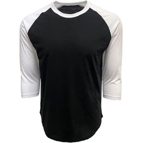 تي شيرت بيسبول رجالي من URBANJ بأكمام 3/4 كاجوال من القطن الناعم in Kuwait