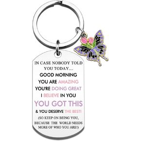 Inspirational Gifts for Women Motivational Keychain for Friends Teen Girls Encouragement Gift for Daughter Sister Coworkers Birthday Ideas Gift Butterfly Keychain Charm in Kuwait
