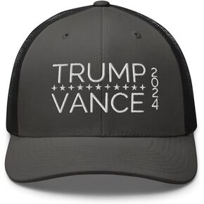 Vance Trump 2024 embroidered Retro Trucker Cap for men or women Charcoal/Black in Saudi Arabia