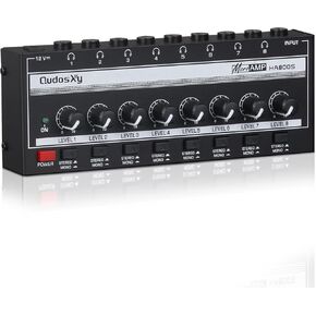 Headphone Amplifier,8-Channel Headphone Amp with 8 Stereo/Mono Switch,6.35mm Jacks,Portable Mini Headphone Splitter for Sound Mixer, Metal in Saudi Arabia