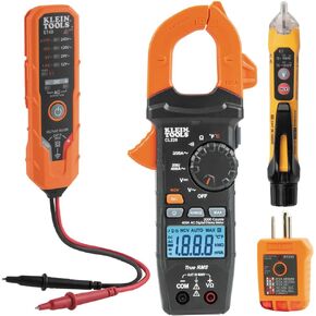 Klein Tools CL220 Digital Clamp Meter, Auto-Ranging 400 Amp AC, AC/DC Voltage, TRMS, Resistance, Continuity, NCVT Detection, and Temp in Kuwait