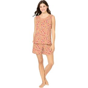 Dreams & Co. Plus Size 2-Piece Sleeveless Tee And Shorts PJ Set in Kuwait