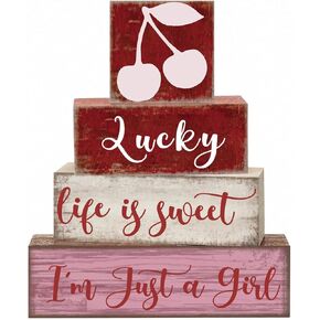 4 قطع لافتة الربيع الريفية قطعة مركزية لديكور الخزامى، صينية متدرجة، ديكورات ديكور لطاولة المكتب المنزلية، ملحقات مكتب فني صغير في فصل الربيع، هدايا للنساء in Kuwait