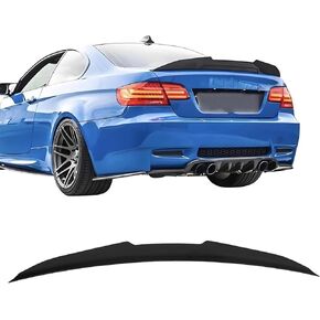 IKON MOTORSPORTS, Trunk Spoiler Compatible with 2007-2013 BMW E92 3-Series Coupe & M3 Coupe, Matte Black PSM Style ABS Plastic Rear Trunk Lid Spoiler Wing Lip in Saudi Arabia