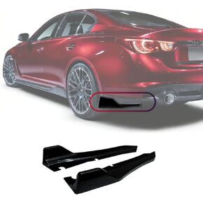 Rear Apron Fit for Infiniti Q50 Signature Edition/Sensory/Red Sport I-Line/Red Sport 400/Pure/Luxe Sedan 4-Door 2018-2024, Carbon Fiber Painted Style ABS 2PCS Rear Bumper Side Corner Aprons Extension in Kuwait