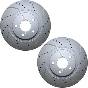 Pair Set of 2 Front Drilled Slotted Coated 293mm Vented 5 Lugs Brake Disc Rotors for Scion FR-S Subaru Baja BRZ Crosstrek Forester Impreza Legacy Outback WRX Toyota 86 GR86 in Kuwait