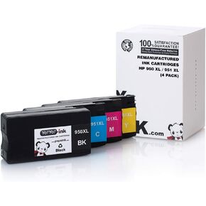 خرطوشة حبر بديلة معاد تصنيعها من YoYoInk لجهاز HP 950XL 951XL 950 951 XL (1 أسود، 1 سماوي، 1 أرجواني، 1 أصفر، 4 عبوات) in Kuwait