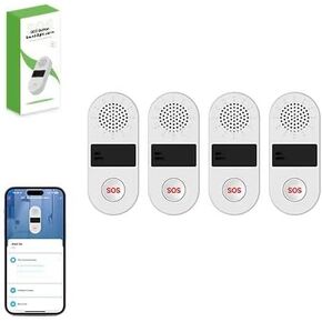 Tuya WiFi SOS Wireless Caregiver Alert Call Button Strobe Siren Alremte Alread 130dB Sound & Light Security Alarm for Alexa ، Google Assistant (2.4g WiFi) (1) in Kuwait