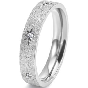 جود جولرز عرض 5 ملم من الفولاذ المقاوم للصدأ رمل ناعم سطح مرصع بالنجوم خاتم الخلود لحفلات الزفاف قابل للتكديس in Kuwait