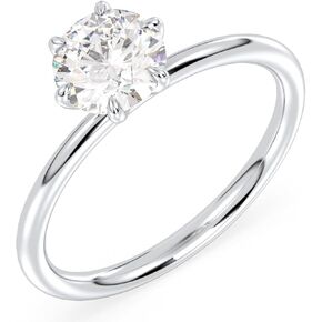 خاتم خطوبة مويسانيتي معتمد 1 - 1.6 قيراط للنساء، وضوح VVS1 بلون D، فضة استرلينية 925 مع طلاء من الذهب الأبيض عيار 18 قيراط، خاتم وعد سوليتير لحفلات الزفاف والذكرى السنوية وعيد الأم in Kuwait