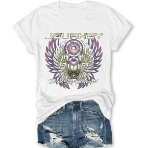 Journey T Shirts for Women Vintage Travel Shirt Funny Graphic Tees Short Sleeve Tops in Kuwait