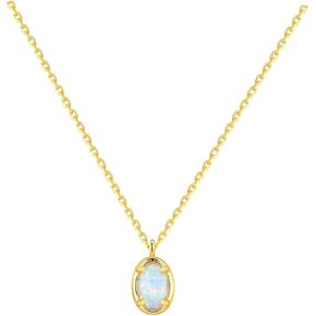 قلادات أوبال للنساء داينتي 18 قيراط مطلية بالذهب البيضاوي الأبيض أوبال قلادة قلادة هيبوالرجينيك الطبيعية بسيطة أوبال مجوهرات هدية عيد ميلاد للأم in Kuwait