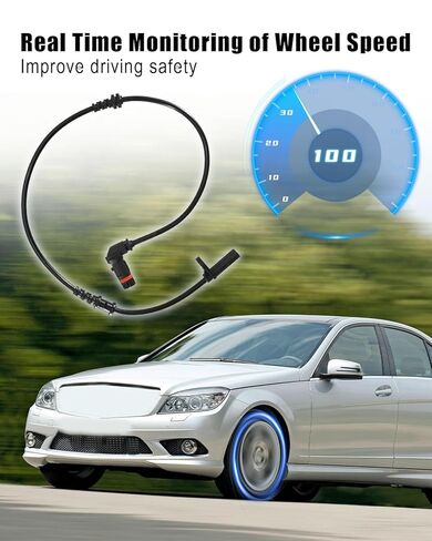 ABS Wheel Speed Sensor Front Left/Right Fit for Mercedes-Benz C250 C300 C350 2012-2015, Replace ALS2688 2049054305 2049052905 2049057900, 2Pcs in Kuwait