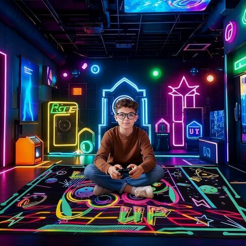 Gaming Rug for Boys Room, 31×47inch Game Room Rug Decor Accessories Non-Slip 3D Printed Cool Gaming Area Rug for Playroom Bedroom Living Room in Saudi Arabia
