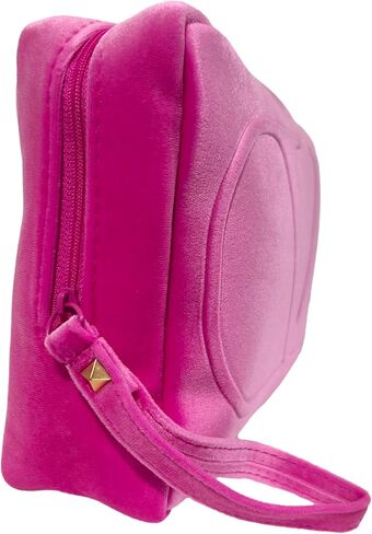 Valentino Pink Dopp Case Trousse Large Zip Makeup Cosmetic Clutch Wristlet Pouch Approx 9L x 6H x 2W (8719) in Kuwait